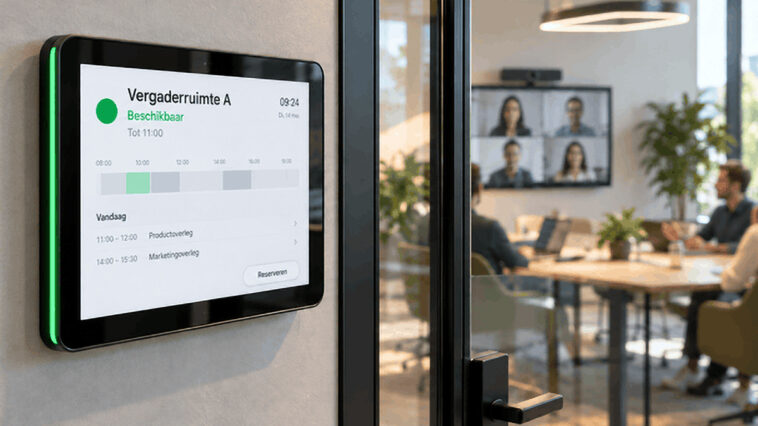 room booking display op hybride kantoor